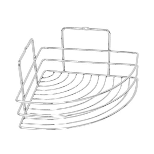 Egyszintes fürdőszobai sarokpolc, króm