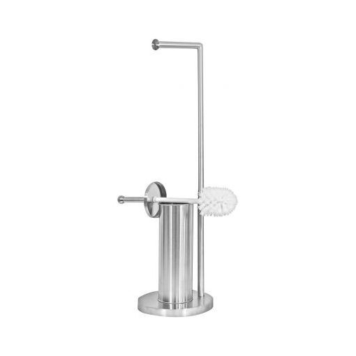 Model 104, ezüst álló WC-papír tartó WC-kefével