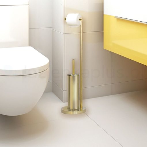 Model 104, arany álló WC-papír tartó WC-kefével