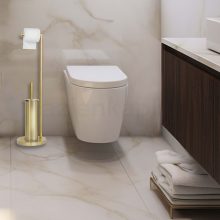 Model 104, arany álló WC-papír tartó WC-kefével