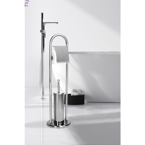 Model 101, króm álló WC-papír tartó WC-kefével 