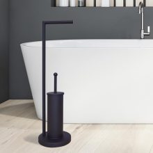Black Model 104, fekete álló WC-papír tartó WC-kefével