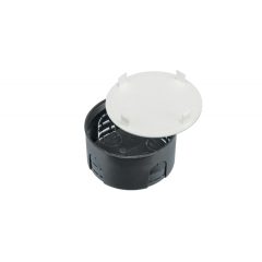   Műanyag szerelvénydoboz, fekete, fehér fedéllel, 40mm, IP30