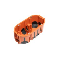   Gumimembrános szerelvénydoboz gipszkartonfalhoz, kettes változat, 60mm mély
