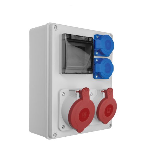 R-BOX 240, 4modul, 1x32A/5p, 1x16A/5p, 2x250V, IP44