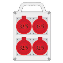 R-BOX SLIM, 4x32A/5p, IP44