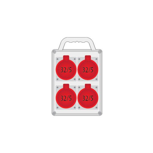 R-BOX SLIM, 4x32A/5p, IP44
