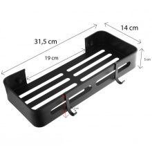 Yoka egyszintes fürdőszobai polc, fekete