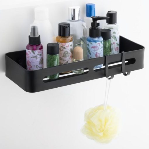 Yoka egyszintes fürdőszobai polc, fekete