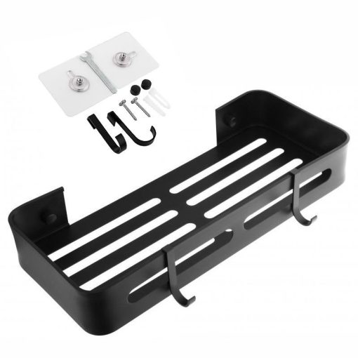 Yoka egyszintes fürdőszobai polc, fekete