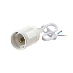   Műanyag csillárfoglalat, fehér, E27, 2x0,75m2, 190mm vezetékkel