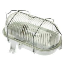 Hajólámpa fém hálóval, UV-álló műanyag búrával 100W; IP44