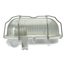 Hajólámpa fém hálóval, UV-álló műanyag búrával 100W; IP44