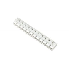   Vágható műanyag sorkapocs, fehér, 12 tagú, 16mm2, flexibilis