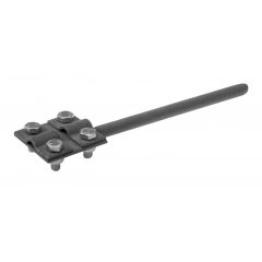   Villámvédelmi vezetékfeszítő vas, 220mm, M12 csavar, (4xM8-as csavarral rögzíthető), (vezeték átmérő: 8,10mm)