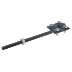   Villámvédelmi vezetékfeszítő vas, 220mm, M12 csavarral és anyával, (4xM8-as csavarral rögzíthető), (vezeték átmérő: 8,10mm)